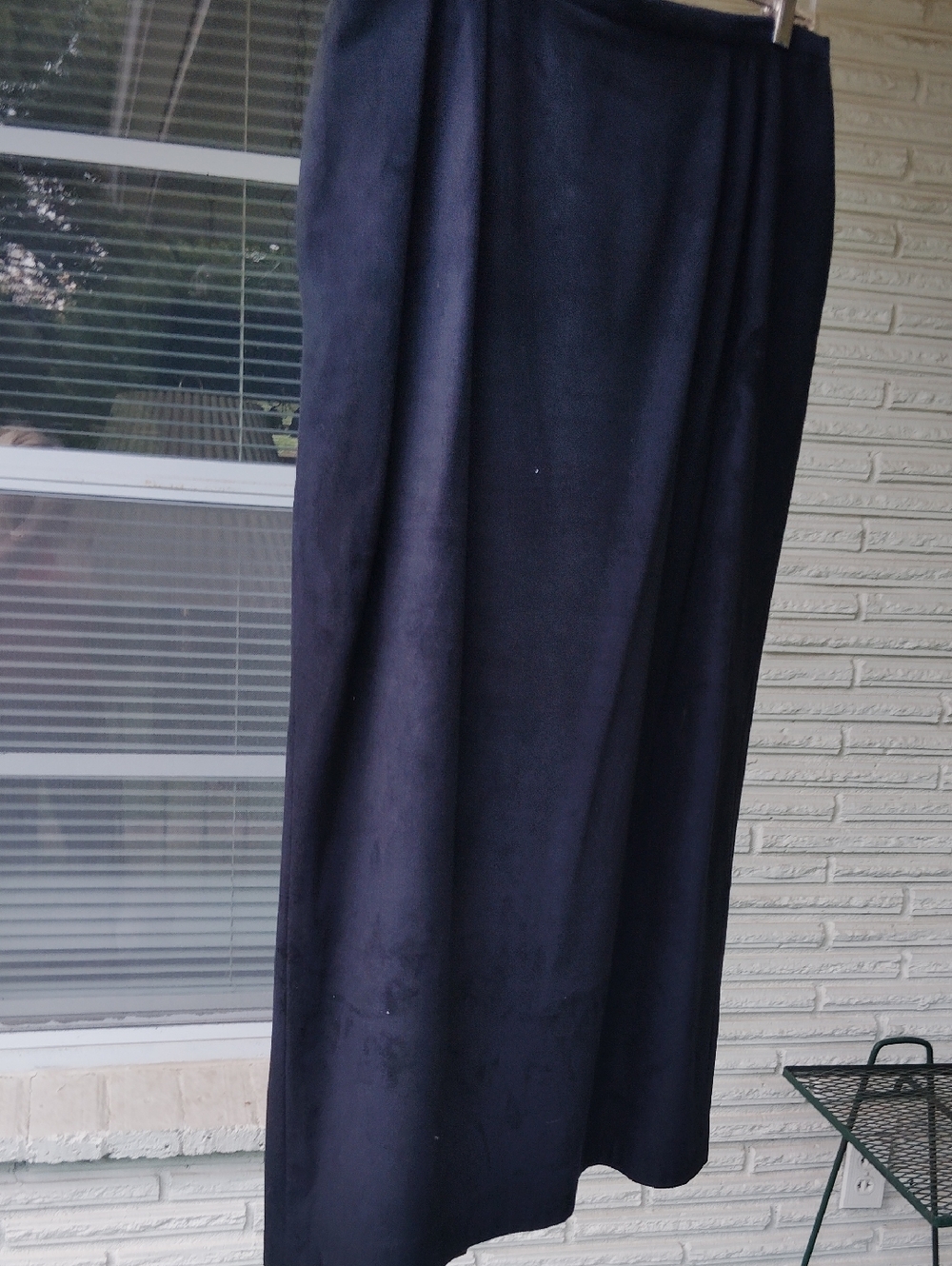 Classic Navy Suede Maxi Skirt